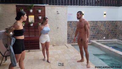 Snuck Into Their Pool But They Caught Me - videomanysex.com