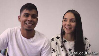 Couples: Valerin and her chocolate nipples. Colombian couple in porn casting - veryfreeporn.com - Colombia