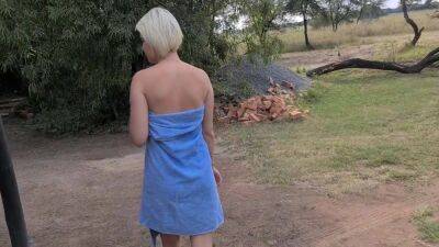 Hot Blonde Showering In The Woods At A Nude Resort - hclips.com - South Africa