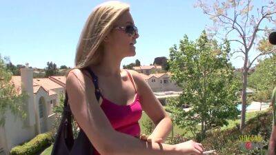 After Picking Up Her Shaved Pussy Gets Eaten - Evelyn Hughes - hotmovs.com