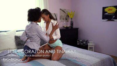 Luna Corazon - Luna - Tina - Hot black Brazilian Luna Corazon and fine Tina Kay interracial lesbian vagina eating - sunporno.com - Brazil