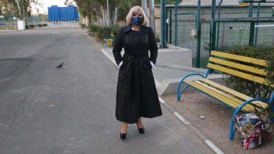 In Beige Tights On The Street - upornia.com - Czech Republic