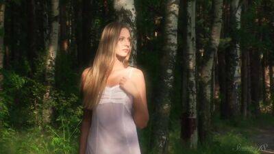 Blonde Ksenya B Takes A Naked Walk In The Forest - txxx.com - county Forest