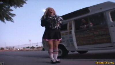 Busty Crista licking popsicle and Fucking in Van - hotmovs.com