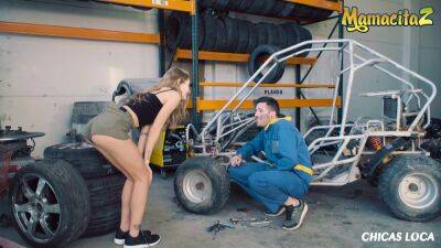 Tiffany - Tiffany Tatum Skinny Hungarian Teen Rides Mechanics Dick For A Favour - sexu.com - Hungary