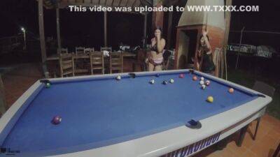 Sexy And Naughty With Sex Toys Eating Their Pussies On The Pool Table- Spanish Porn With Latina Lesbians - hotmovs.com - Spain