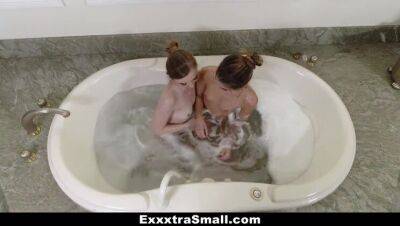 Two Tiny Teens Oiled Up In Fishnet Onesies - porntry.com