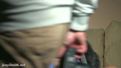 Sexy Jeny Smith poses naked. Covered with sticky tape - hclips.com