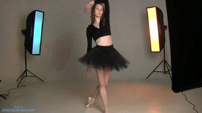 Flawless Beauty Ballerina With A Flexible Magnificent Female Body Poses For Me In A Black Stage Costume. T-2(6) - upornia.com