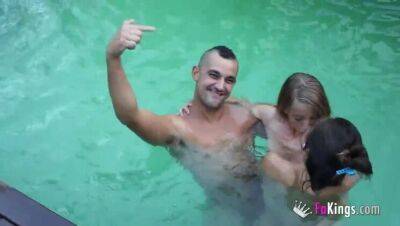 I throw a pool party for my wife and her hot friend: Pussy shaving threesome!! - xxxfiles.com - Spain