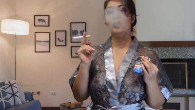 I Smoke Red Marlboro While Playing With My Tits - upornia.com - Italy