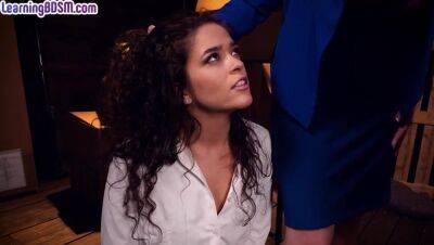 Submissive bitch licked in BDSM 3way by bigass fucked mature - hotmovs.com