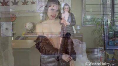 Ambar slides off her black coat to masturbate - hotmovs.com