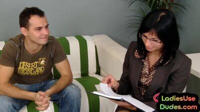 CFNM strapon 3way pegging by dominas in nylons and heels - hotmovs.com