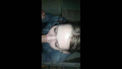 Blowjob on the threshold of a residential building in the entrance (Homemade) Marish sucks really deep! - xxxfiles.com