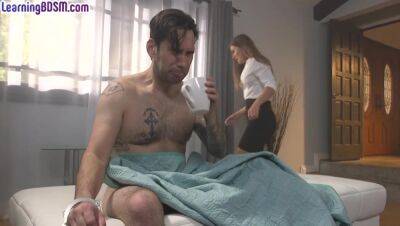 Trapped BDSM bitch fucked in throat by whipping fucker - hotmovs.com