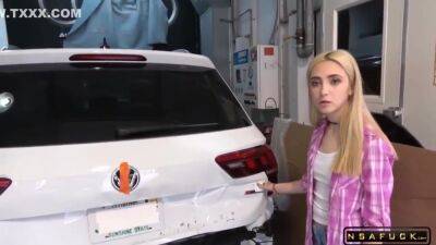 Fucking Daddy And Taking His Big Cum Facial In Car Garage - hotmovs.com