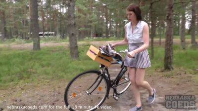 Big Tit Brunette Hot Naked Public Bike Riding And Masturbating - upornia.com