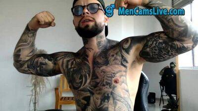 Cam Show - Colossal Black tattoo masturbating Part 2 doing a Cam Show - drtuber.com