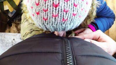 Sex On A Winter Forest Day Blowjob And Doggystyle Forest And Fucking Outside - hclips.com