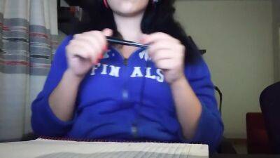 I Play With My Tits And Pussy While My Online Class Sension - hclips.com