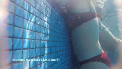 HOT BIKINI TEEN18+ MASTURBATES IN A PUBLIC POOL WITH AN UNDERWATER JET STREAM - voyeurhit.com