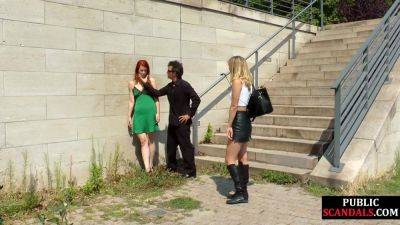 Slutty public redhead fucked in front of many voyeurs - hotmovs.com