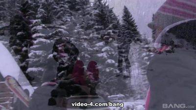Ski weekend turns sexy with with lesbian foursome - BANG! - hotmovs.com