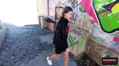 Very Risky Teen Games Blowjob In A Public Place And Flashing Tits - upornia.com - Russia