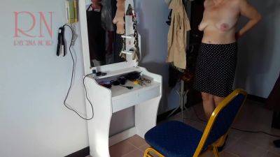 Camera In Nude Barbershop. Hairdresser Makes Undress Lady Ho Cut Her Hair. Barber Nudism. Cam 1 - upornia.com