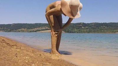 Mud Nudism Treatment At The Lake # Pee Try While The Mud Dry - upornia.com