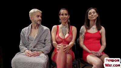 Busty domina giving electrosex to couple - hotmovs.com