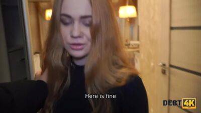 DEBT4k. Smart collector tricks attractive debtor into coition on couch - hotmovs.com - Russia