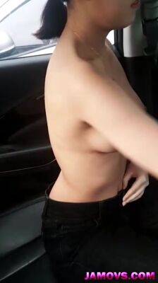Hot Asian - Hot Asian babe with pointed nipples gets eroric inside a car - hotmovs.com - China