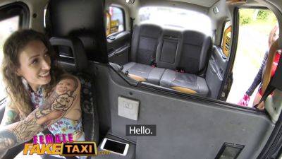 Ava Austen - Ava austen & Betty Foxxx have hot lesbian sex & squirt with sex toys in public taxi - sexu.com - Britain