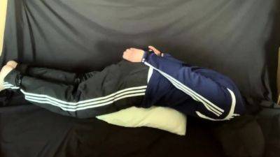 Cuffed and Gagged in Adidas Tracksuit - drtuber.com