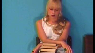 Horny Blond Hair Coed Katie Paddled Twice By Miss Moore - upornia.com