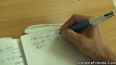 Two Buddies Fuck Blonde Granny Teacher From Both Ends - upornia.com