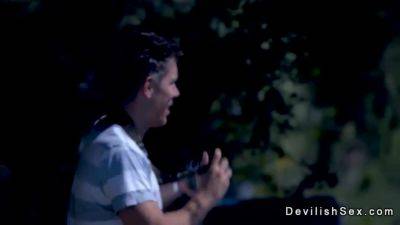 Brunette Wanks And Fucks Huge Dick Outdoors - upornia.com