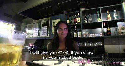 Watch how this horny bar maid gets her pussy filled with hot jizz on the bar table - sexu.com