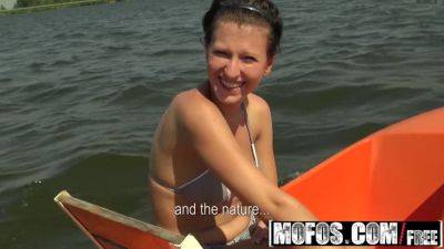 Emylia Argan's first time on a boat: a steamy Euro teen gets drilled in first-person view - sexu.com