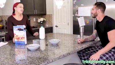 Stepdaughter Cara May and stepdad get naughty while stepmom watches - sexu.com