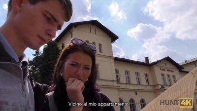 Young Czech couple pays for sex in cash in public with Lavventurosa Denisse & Felice - sexu.com - Czech Republic