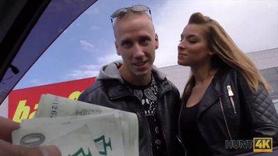 Victoria - Victoria Daniels gives a stranger a public handjob for cash while her cuckold watches in awe - sexu.com - Czech Republic