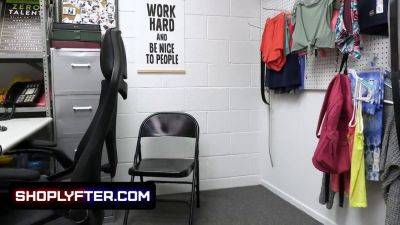 StepDaughters caught shoplifting punished by security officer in taboo threesome - sexu.com