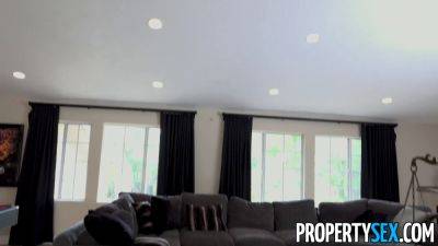 Blonde bombshell agent with massive tits begs for a review on her sexy real estate deal - sexu.com