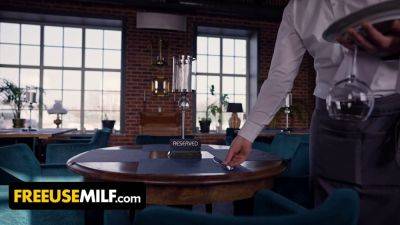 Busty Business Mylf gets pounded hard by her waiter in a free use eatery - sexu.com