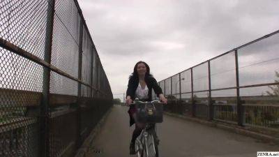 Mature Japanese outdoor bottomless bicycle riding and sex - hotmovs.com - Japan