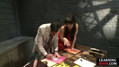 Bdsm Dom Spanks Brand Onto His Subject - videomanysex.com