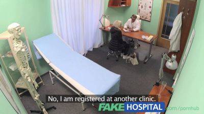 Blonde patient with fake tits goes to fakehospital for a reality check - sexu.com